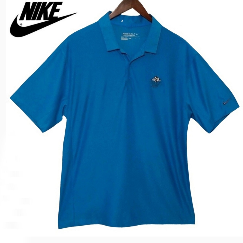 New Mens Nike Premium Tour Performance Short Sleeve Dri-Fi Polo Golf Shirt Large